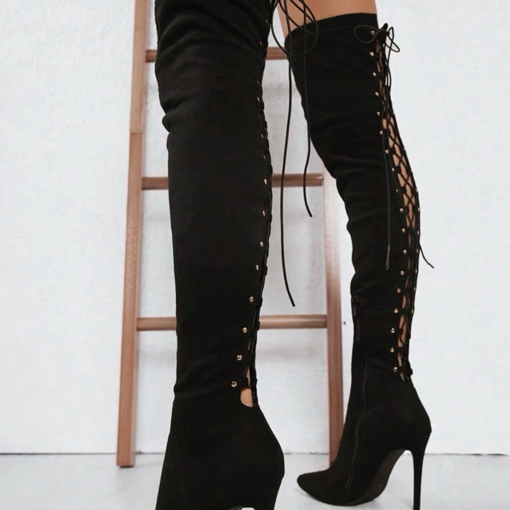 Black tall boots